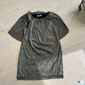 Trina Turk gold cape mini dress